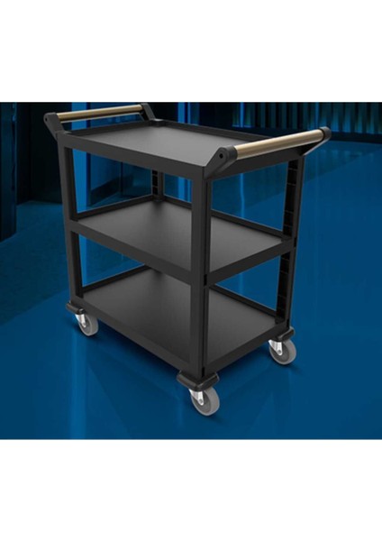 Plastik Servis Arabası, 3 Raflı, Açık Model, Dayanıklı ve Şık Tasarım