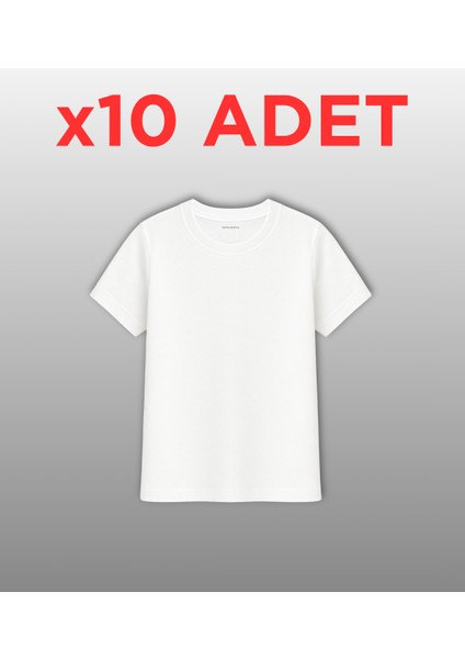 10’lu Regular Fit Basic Tişört Seti - %100 Pamuk - Yeşil, Siyah, Beyaz, Kiremit fiyatları