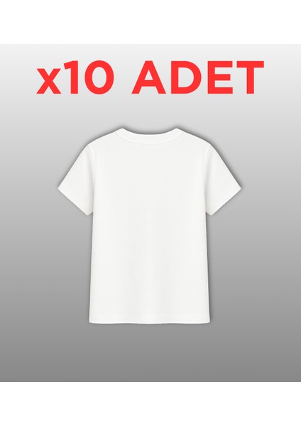 10’lu Regular Fit Basic Tişört Seti - %100 Pamuk - Yeşil, Siyah, Beyaz, Kiremit modelleri