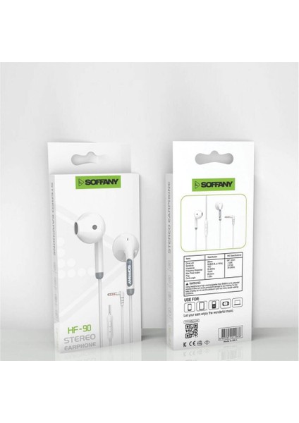 HF90-001 Jack Girişli Kablolu Kulaklık Beyaz fiyatları