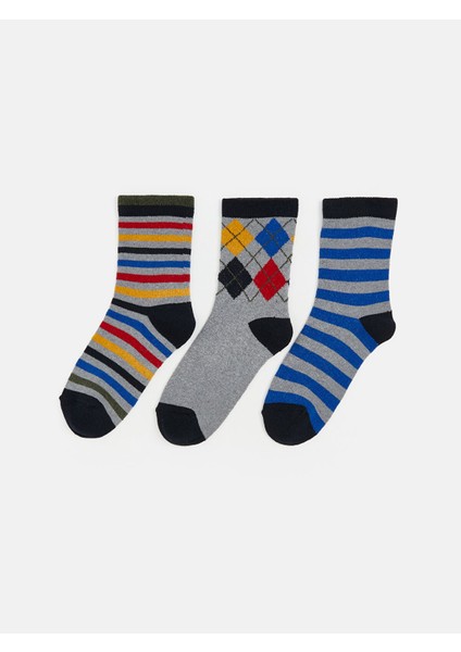 Yeni Sezon Desenli Erkek Çocuk Soket Çorap 3'lü