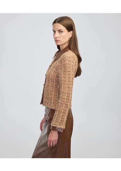 Karma Düğmeli Kontrast Yaka Ceket IW6250005099027 fırsatları