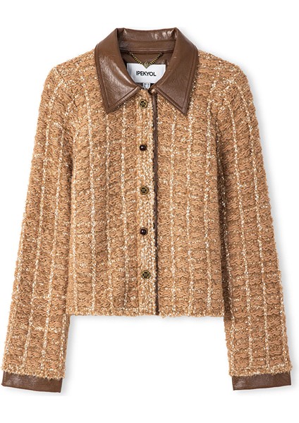 Karma Düğmeli Kontrast Yaka Ceket IW6250005099027 indirimleri