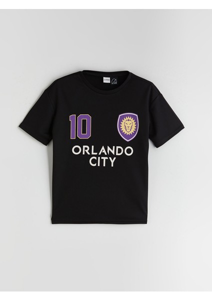 Yeni Sezon Bisiklet Yaka Orlando City Baskılı Erkek Çocuk Tişört