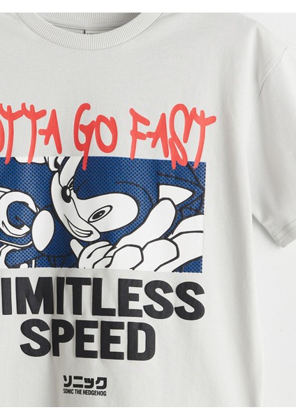 Yeni Sezon Bisiklet Yaka Sonic Baskılı Erkek Çocuk Tişört indirimleri