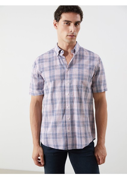 Yeni Sezon Regular Fit Kısa Kollu Ekose Poplin Erkek Gömlek fiyatları