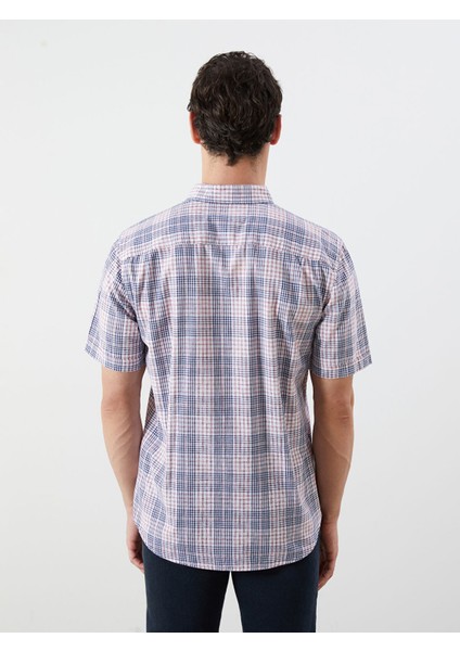 Yeni Sezon Regular Fit Kısa Kollu Ekose Poplin Erkek Gömlek indirimleri