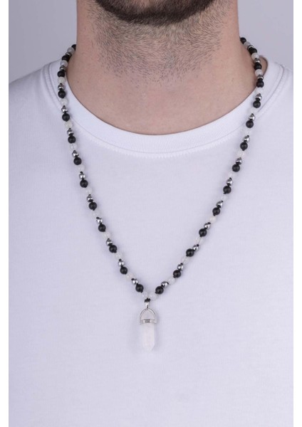 Oniks ve Tibet Akik Taşları Doğal Taş Erkek Kolye modelleri