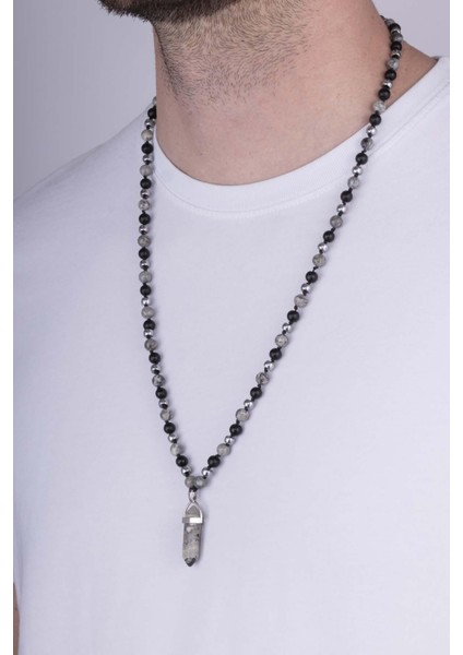 Oniks ve Jasper Taşı Doğal Taş Erkek Kolye fiyatları