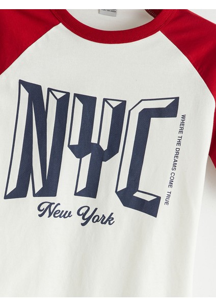 Yeni Sezon Bisiklet Yaka New York Baskılı Erkek Çocuk Tişört modelleri