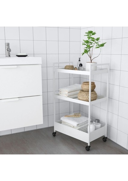 Beyaz Metal Servis Arabası, Dayanıklı ve Şık Tasarım ile Pratik Kullanım fiyatları