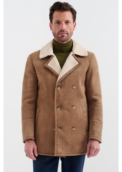 Nolan Regular Fit Içi Kürklü Düğmeli Katli Yaka Yandan Cepli Klasik Kahverengi Süet Mont indirimleri