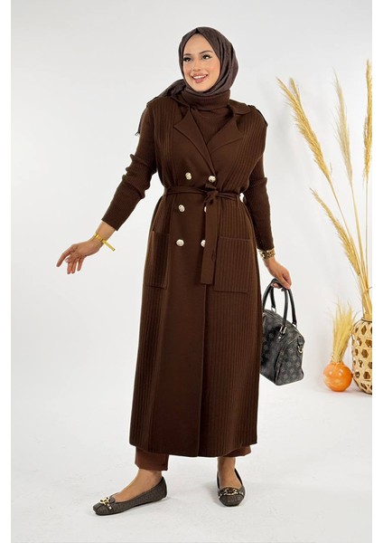 Triko Yelek 18336 Kahverengi