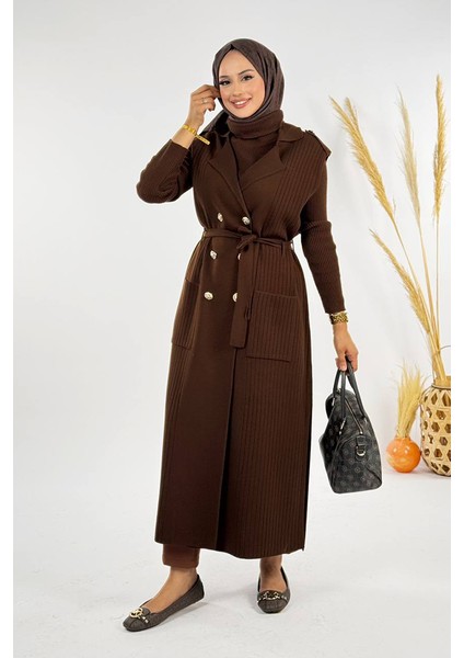 Triko Yelek 18336 Kahverengi fiyatları