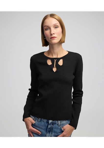 Metal Aksesuarlı Cutout Triko IW6240050285001