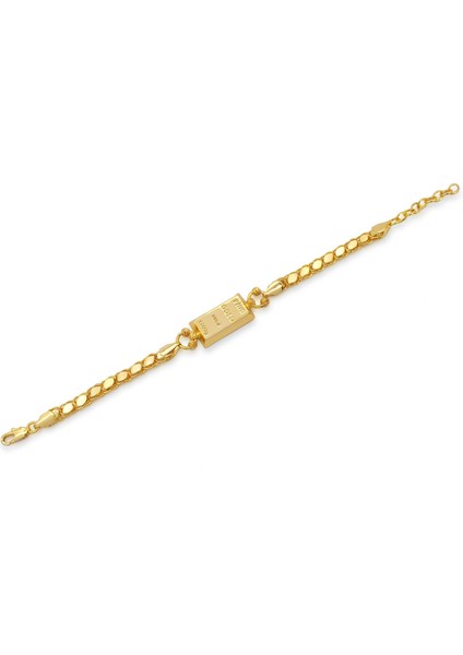 İmitasyon Altın Kaplama Arpa Zincir Desenli Külçe Bileklik BLK-1153 fiyatları