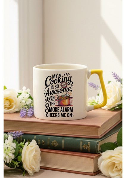 My Cooking Is So Awesome Baskılı Sarı D Kulplu Kupa Bardak