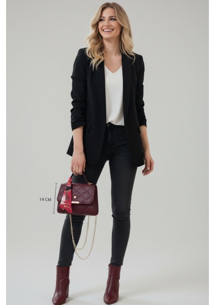 Kadın Kapitone Fularlı Zincir Askılı El ve Omuz Çantası Minimal indirimleri