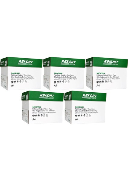 Rekort A4 80GR/M2 Fotokopi Kağıdı 12500 Adet (25PK*500)