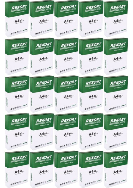 Rekort A4 80GR/M2 Fotokopi Kağıdı 12500 Adet (25PK*500) modelleri