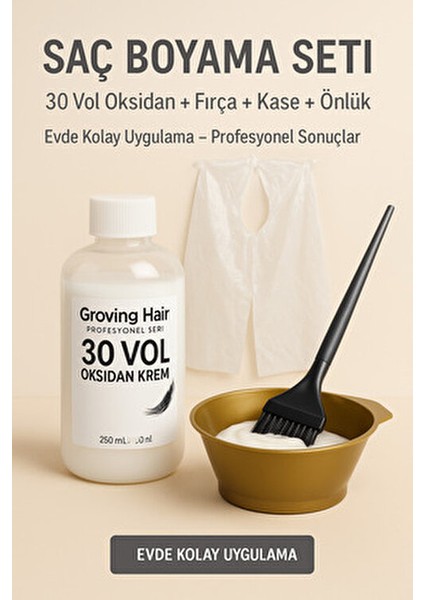 Saç Boyama Seti 30 Vol Oksidan Krem Renk Açma Etkisiyle 250 ml