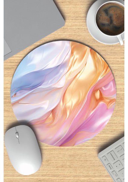 Desenli Melty No:5 Baskılı Yuvarlak Gaming Mousepad