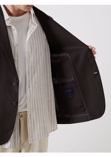 Yeni Sezon Standart Kalıp Erkek %100 Keten Blazer Ceket fırsatları