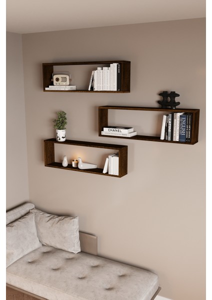 DF05105 3'lü Raf Kitaplık Duvar Rafı Dekoratif Kitaplık fiyatları