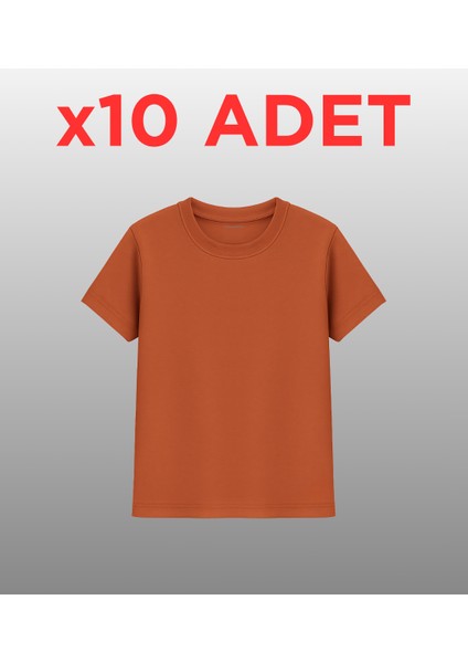 10’lu Regular Fit Basic Tişört Seti - %100 Pamuk - Yeşil, Siyah, Beyaz, Kiremit fiyatları