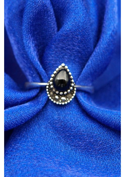 925 Ayar Kadın Gümüş Oltu Taşı Yüzük SY00073 modelleri