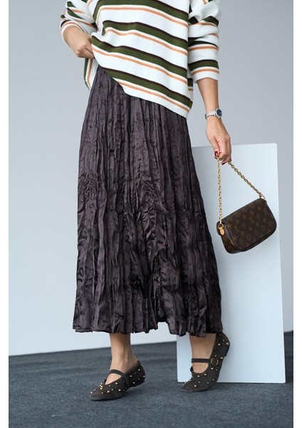 Saten Uzun Etek - Kahve fiyatları