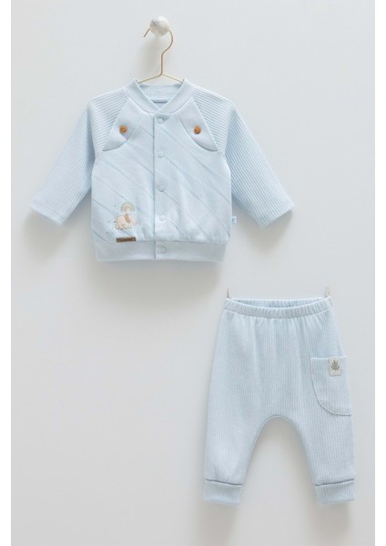Good Baby Çıtçıtlı Alt Üst Takım - Caramell - TKE1834 - Mavi - 6 - 9 Ay - TKE1834-MAVI-6 - 9 Ay Mavi