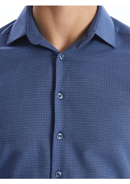 Yeni Sezon Slim Fit Uzun Kollu Armürlü Erkek Gömlek modelleri