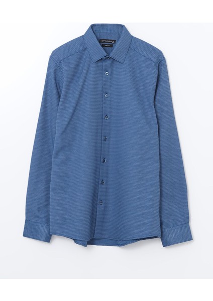 Yeni Sezon Slim Fit Uzun Kollu Armürlü Erkek Gömlek indirimleri