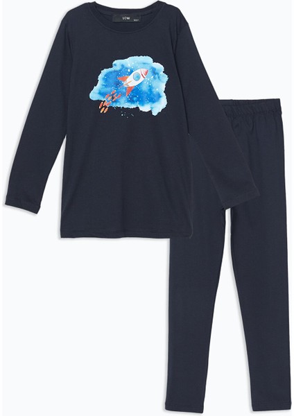 Yeni Sezon Bisiklet Yaka Erkek Çocuk Pijama Takımı