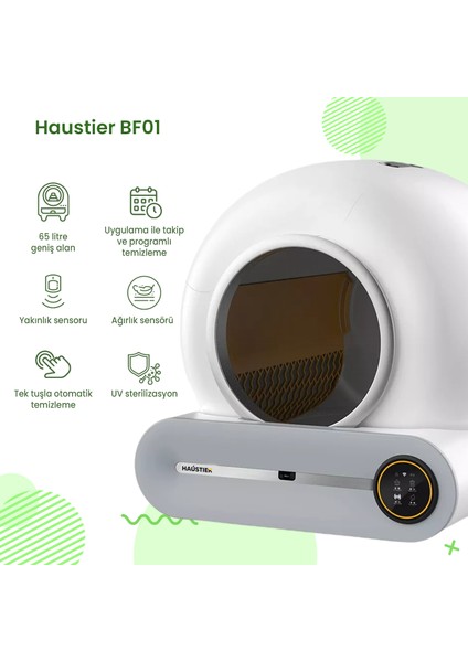 BF01 Akıllı Wifi Uygulamalı Otomatik Kedi Tuvaleti, Akıllı Mama Kabı, Kedi Su Sebili 3'lü Set modelleri