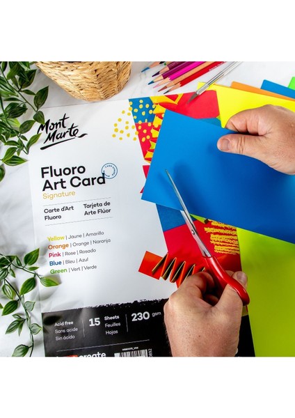 mm Flüoresan Sanat Kartonu Paket 5 Renk 230GSM 30'lu A4 indirimleri