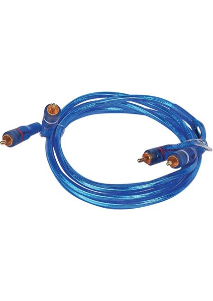 2 Rca + 2 Rca 1.6 Metre Mavi Şeffaf Kablo (10'lu Paket)