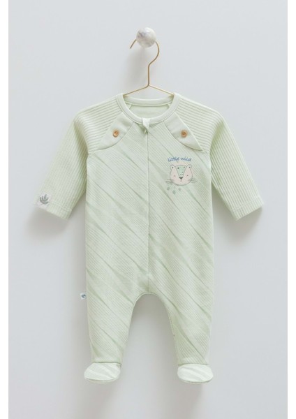 Good Baby Önden Fermuarlı Tulum - Caramell - TE1833 - Yeşil - 1 - 3 Ay - TE1833-YEŞIL-1 - 3 Ay Yeşil