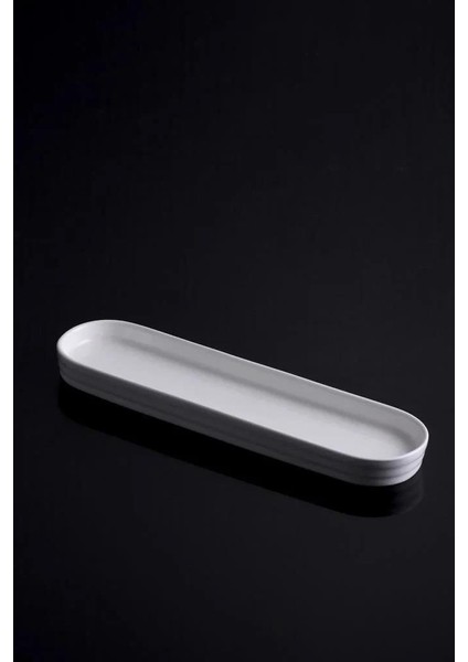 Beyaz Porselen 4'lü Oval Tabak 25,4 cm