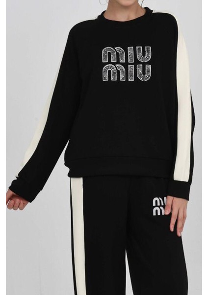 Kız Çocuk Double Face Kumaş Şerit Garni Detaylı Alt-Üst Takım 12302 fiyatları