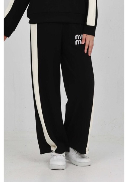 Kız Çocuk Double Face Kumaş Şerit Garni Detaylı Alt-Üst Takım 12302 modelleri