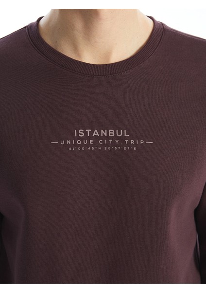 Yeni Sezon Bisiklet Yaka Baskılı Erkek Kalın Sweatshirt modelleri