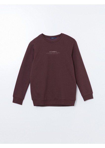 Yeni Sezon Bisiklet Yaka Baskılı Erkek Kalın Sweatshirt indirimleri
