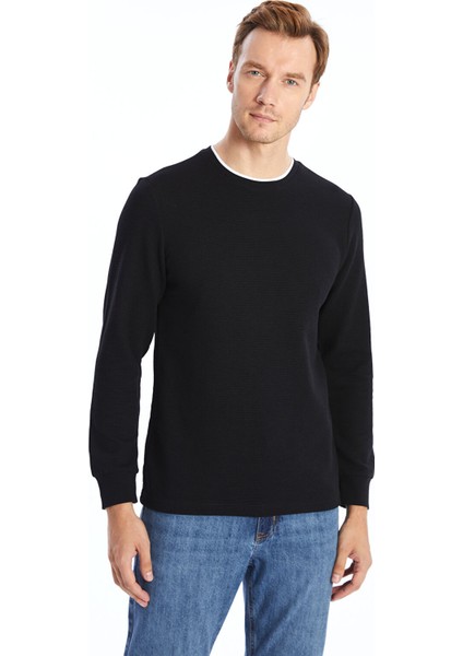 Yeni Sezon Bisiklet Yaka Uzun Kollu Erkek Sweatshirt