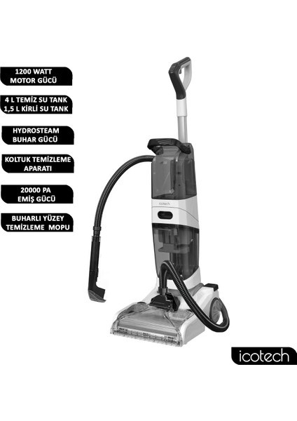 SC60 Max Pro Buhar Fonksiyonlu Dikey Halı Yıkama Koltuk Yıkama