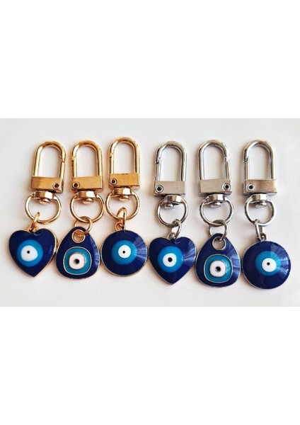 Hediyelik 6'lı Nazar Boncuklu Anahtarlık 5,5 cm