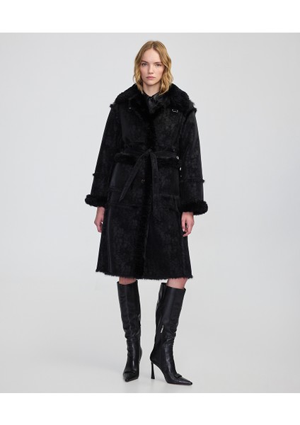 Suni Kürk Mix Kuşaklı Mont IW6250012088001