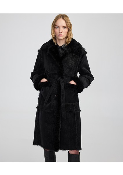 Suni Kürk Mix Kuşaklı Mont IW6250012088001 fiyatları