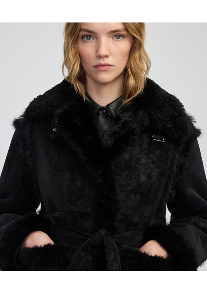 Suni Kürk Mix Kuşaklı Mont IW6250012088001 modelleri